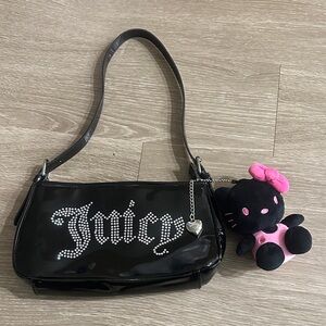 Juicy Couture Black Shoulder Bag with Heart Charm